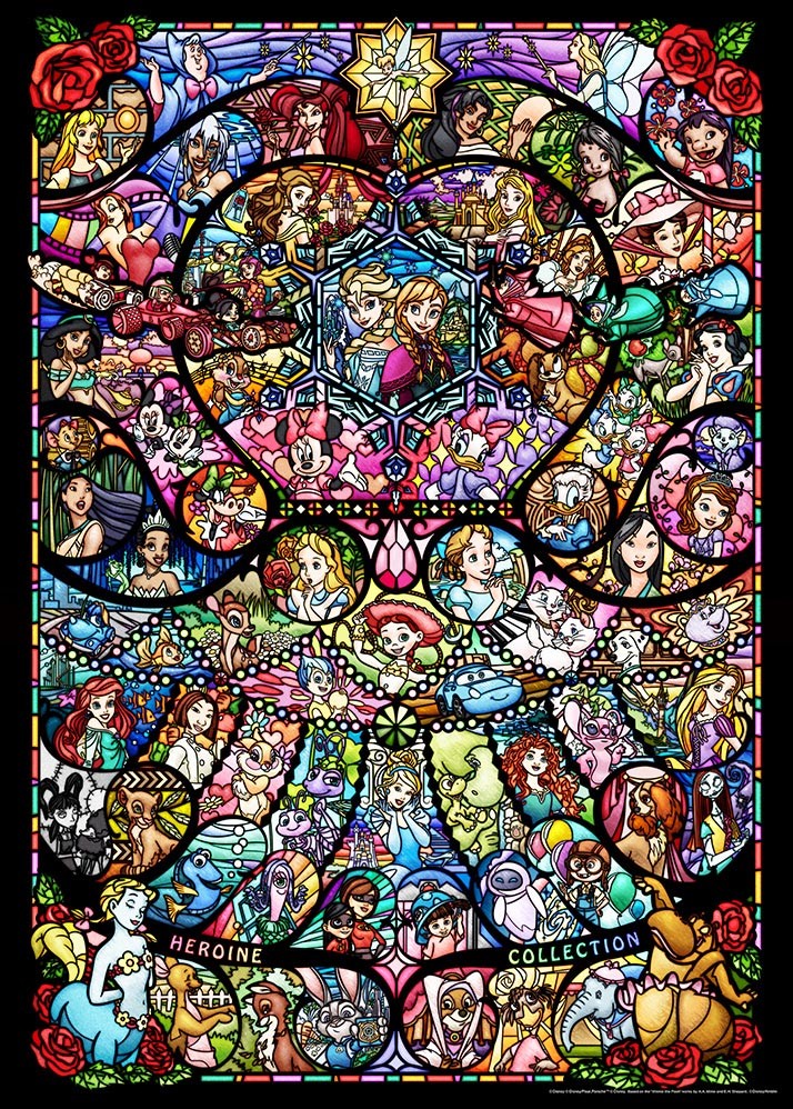 2000片 迪士尼-女主角大集合 彩繪玻璃