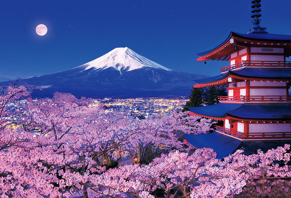 1000片 世界遺產-富士山夜櫻淺間神社